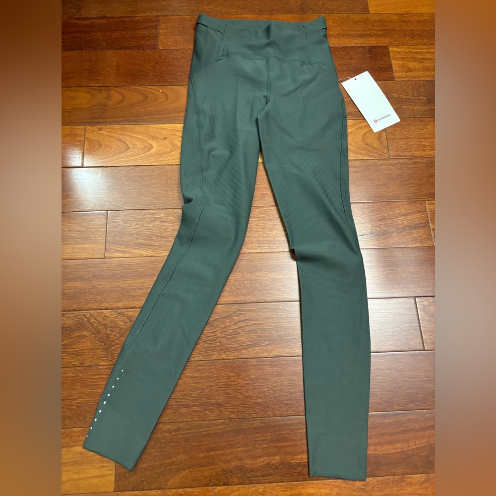 New! Lululemon SensesKnit Running High Rise Tight 28” Dark Green Size 4